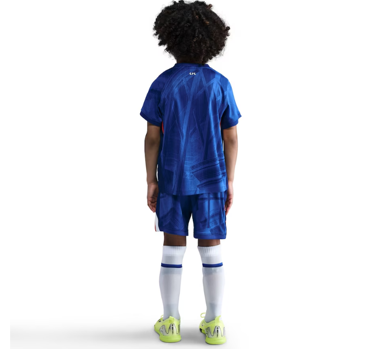2025/26 Kids Chelsea Home Kit with World Champions 25 printing