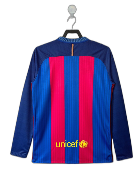 2016/17 Barcelona I Home Jersey - Long Sleeve Retro Version
