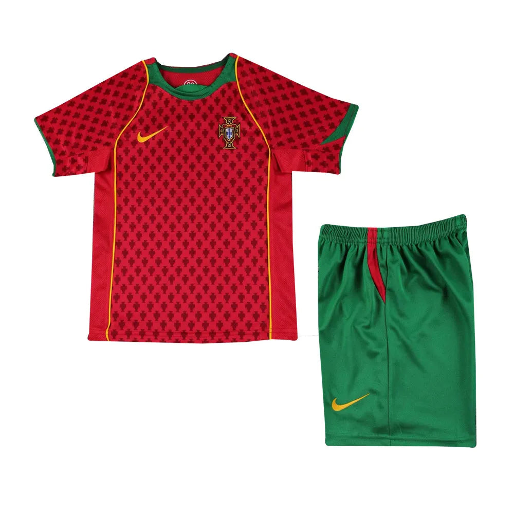 2006 Kids Retro Portugal Home Jersey