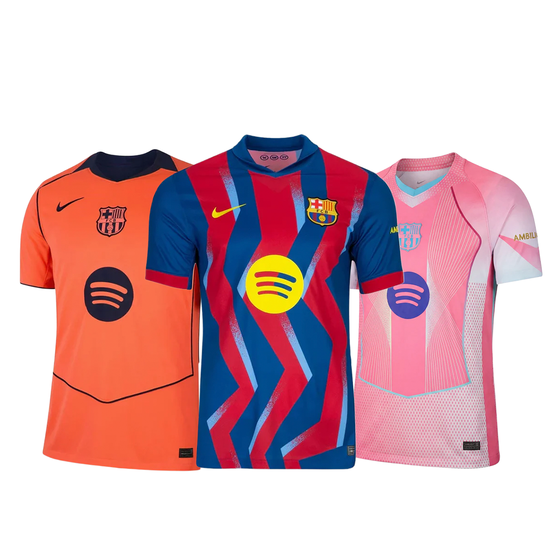 Combo Barcelona 3 Jerseys 25/26 for €94 - Free Shipping Worldwide