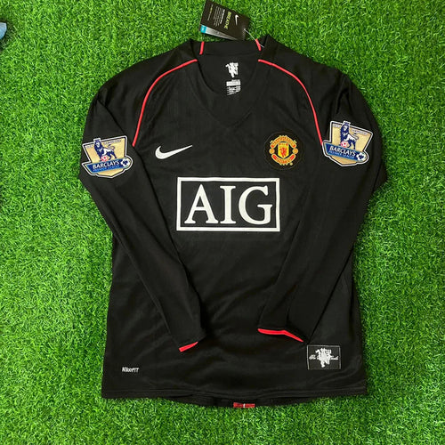 2007/08 Ronaldo #7 Manchester United Retro Away Jersey - Long Sleeve