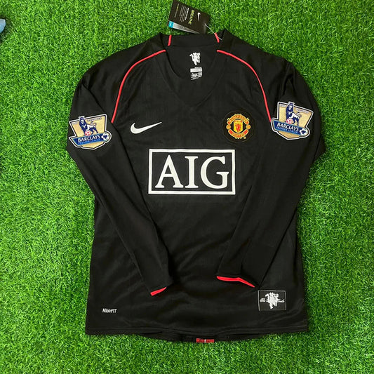 2007/08 Ronaldo #7 Manchester United Retro Away Jersey - Long Sleeve