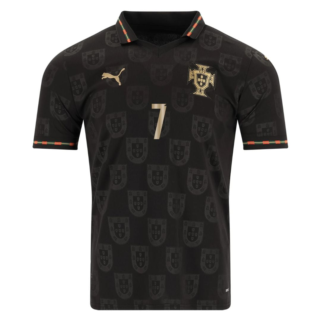 2026 Portugal World Cup Fan Jersey Black Panther #13 Eusebio and #7 Ronaldo
