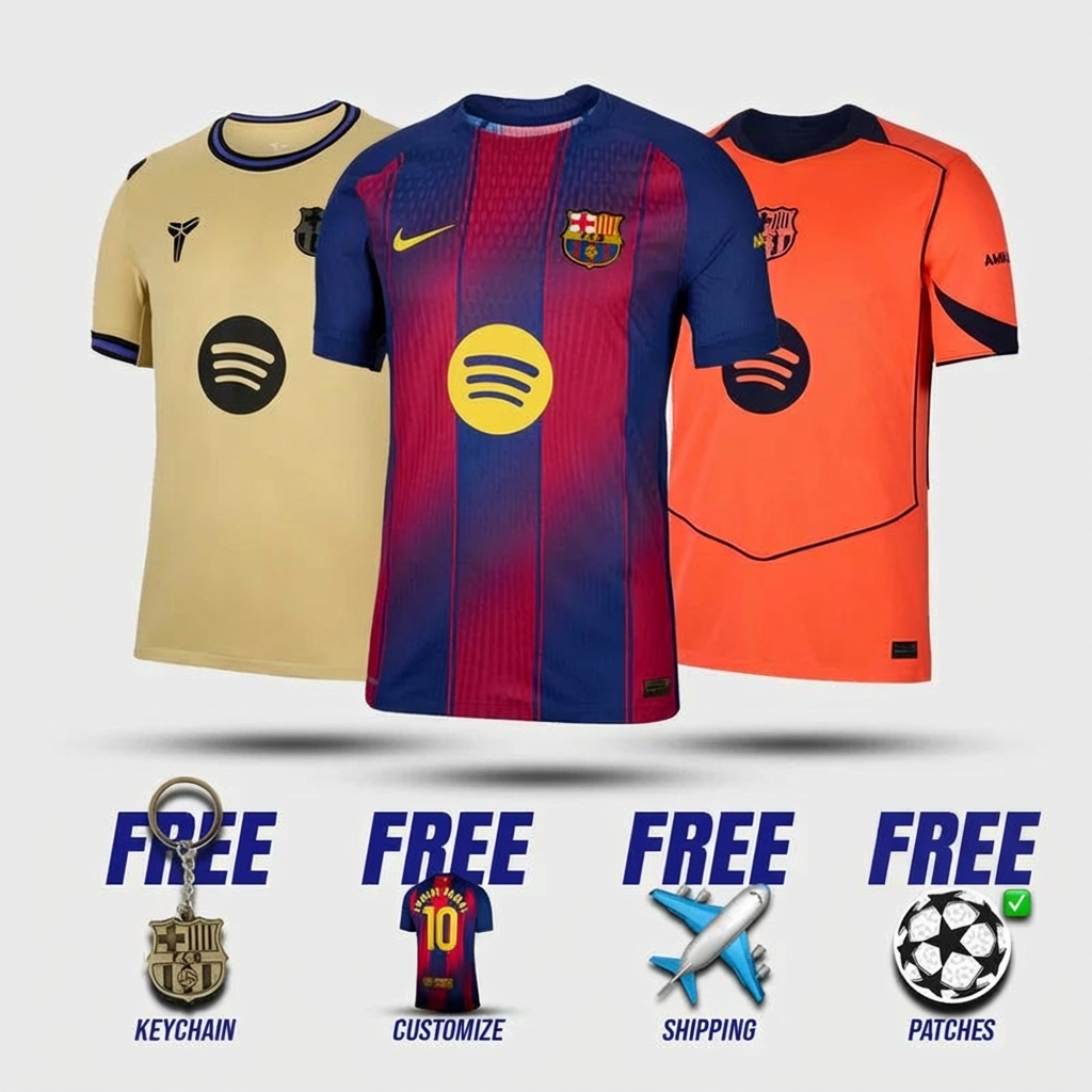 Combo Barcelona 3 Jerseys 25/26 for €94 - Free Shipping Worldwide
