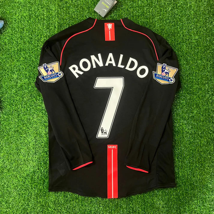 2007/08 Ronaldo #7 Manchester United Retro Away Jersey - Long Sleeve