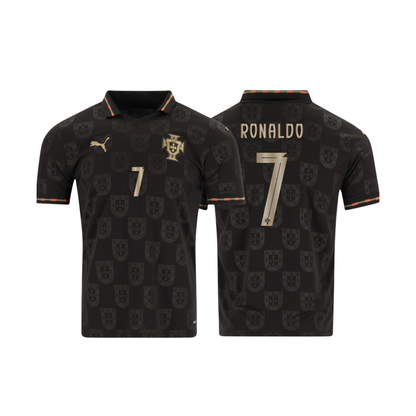 2026 Portugal World Cup Fan Jersey Black Panther #7 Ronaldo