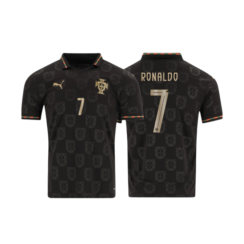 2026 Portugal World Cup Fan Jersey Black Panther #7 Ronaldo
