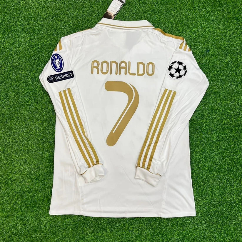 #RONALDO7 Real Madrid 2011-2012 White Long Sleeve Jersey