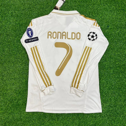 #RONALDO7 Real Madrid 2011-2012 White Long Sleeve Jersey