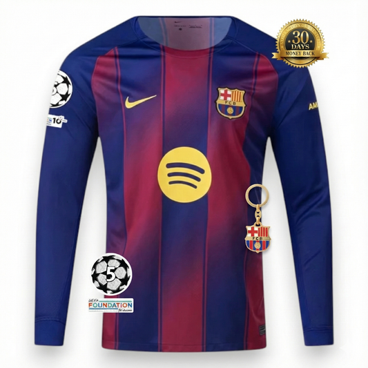 2025/26 Barcelona Home Player Jersey - Long Sleeve