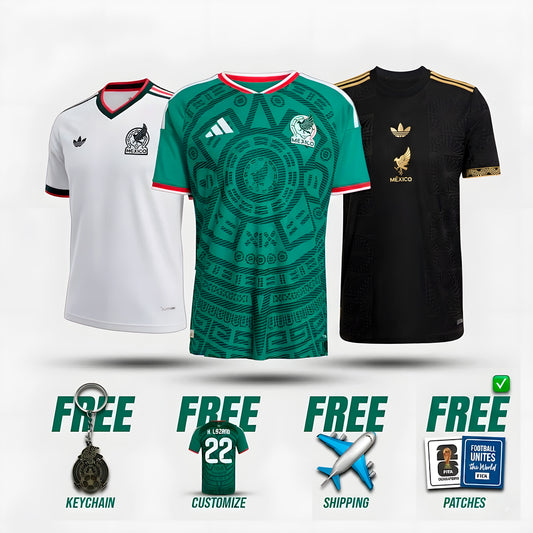 Combo Jersey Mexico - Home, Away and Gold