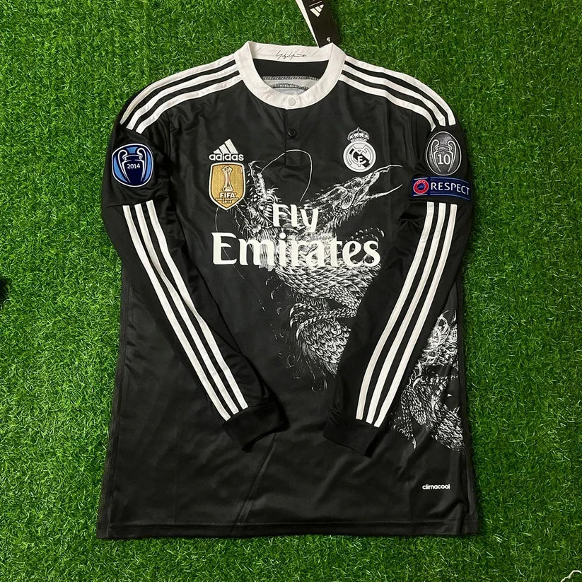 #Ronaldo7 Real Madrid 2015 Dragon Black Retro Jersey