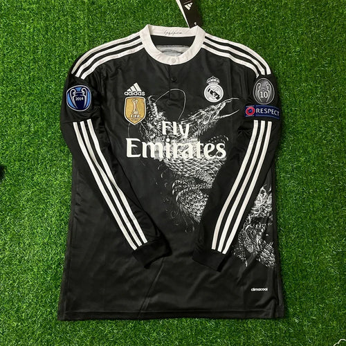 #Ronaldo7 Real Madrid 2015 Dragon Black Retro Jersey