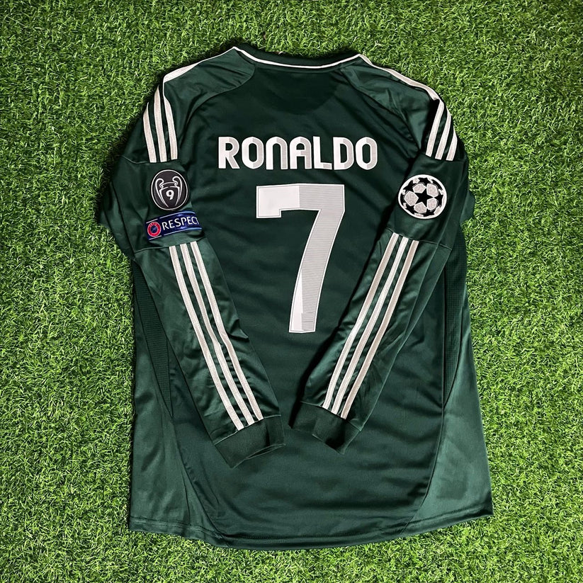#Ronaldo7 Real Madrid 2012-2013 Champions League Green Long Sleeve Jersey