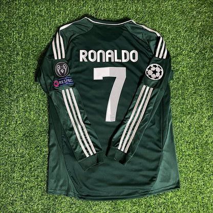 #Ronaldo7 Real Madrid 2012-2013 Champions League Green Long Sleeve Jersey