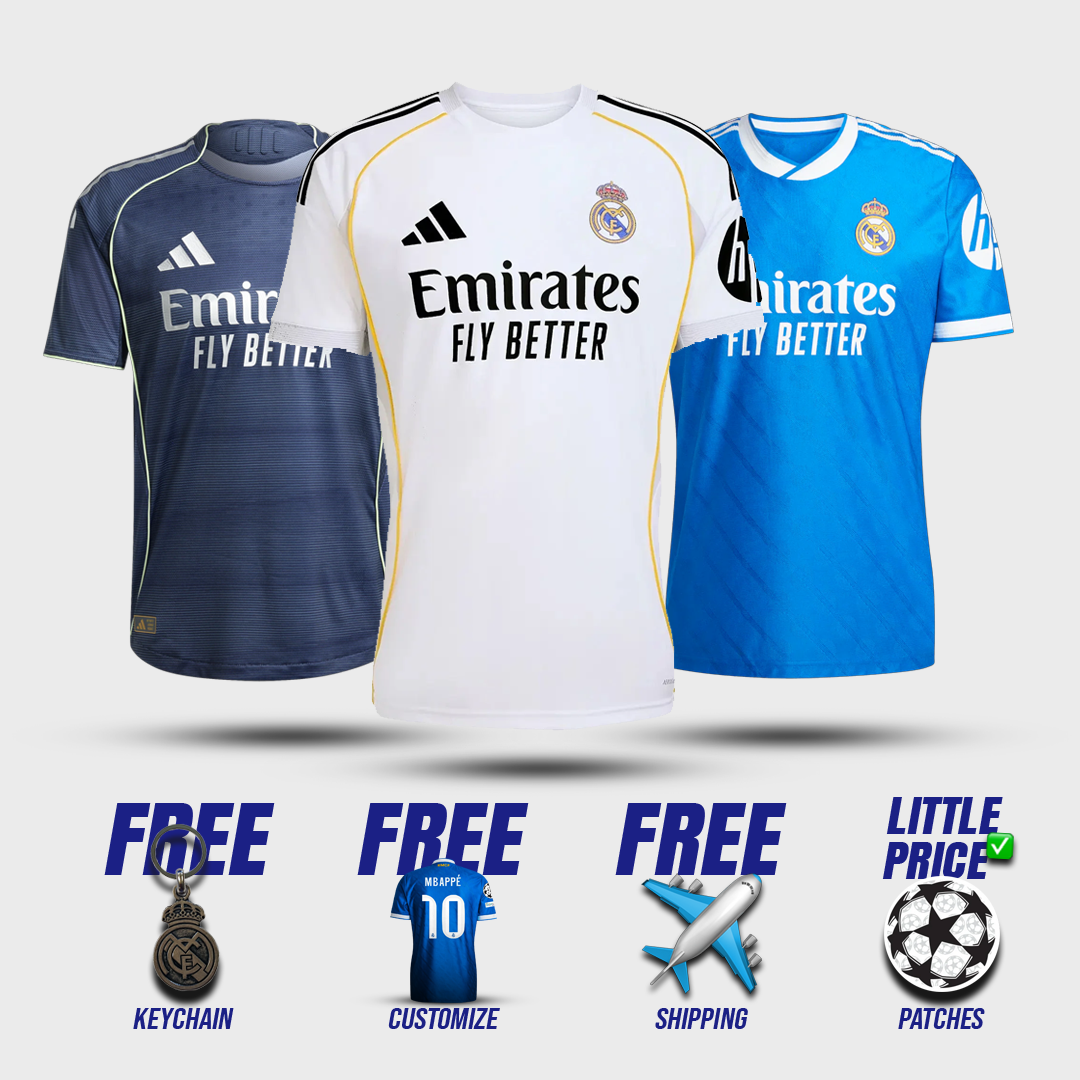 COMBO Real Madrid Home, Away and Third 2025/26