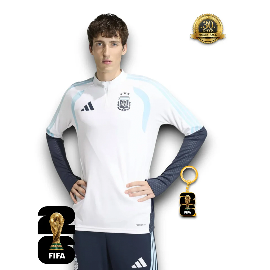 Argentina World Cup 2026 Half-Zip Training Suit Set White