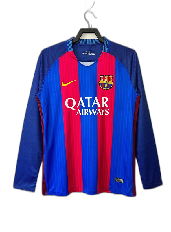 2016/17 Barcelona I Home Jersey - Long Sleeve Retro Version