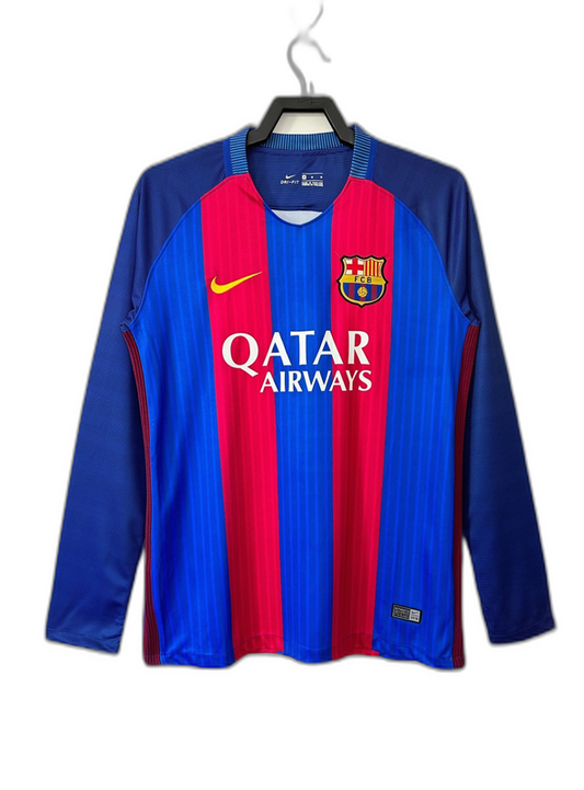 2016/17 Barcelona I Home Jersey - Long Sleeve Retro Version
