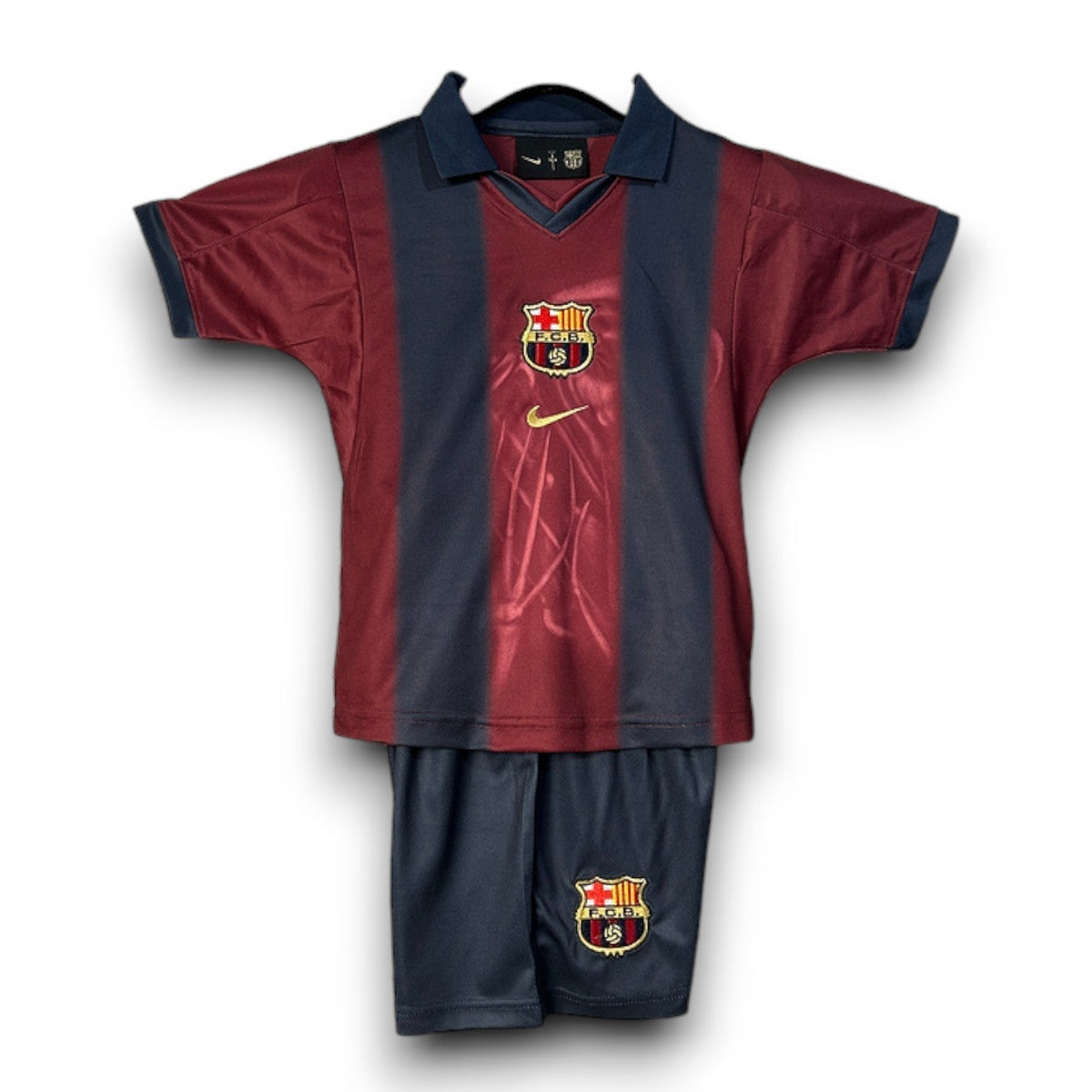 2000/01 Kids Travis Scott x FC Barcelona Retro Kit Home Skeleton