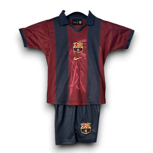 2000/01 Kids Travis Scott x FC Barcelona Retro Kit Home Skeleton