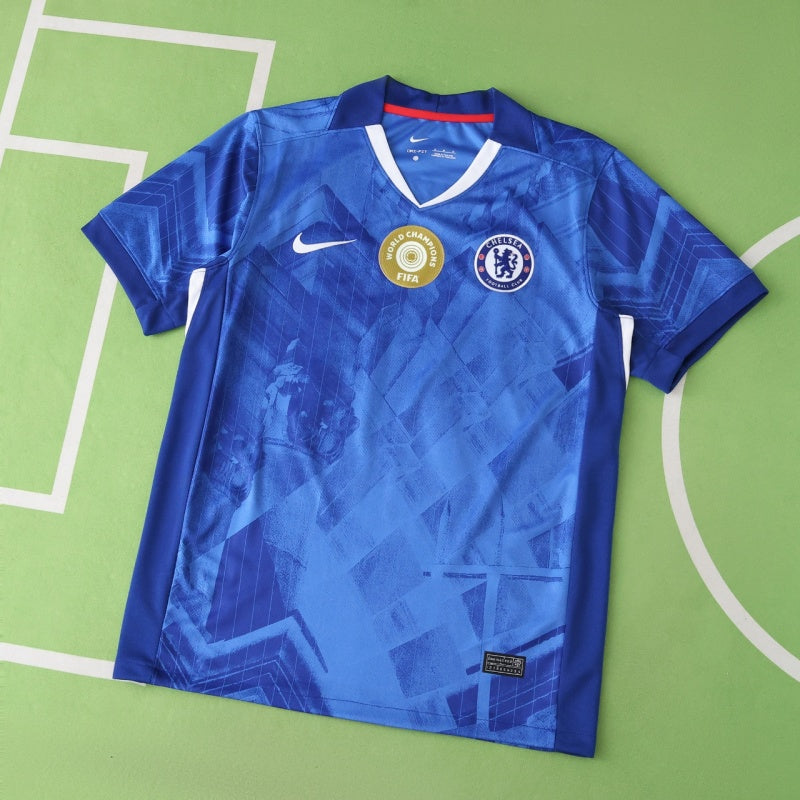Kids Chelsea Home Kit 25/26 with World Champions 25 printing