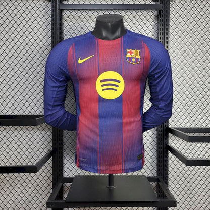 2025/26 Barcelona Home Player Jersey - Long Sleeve