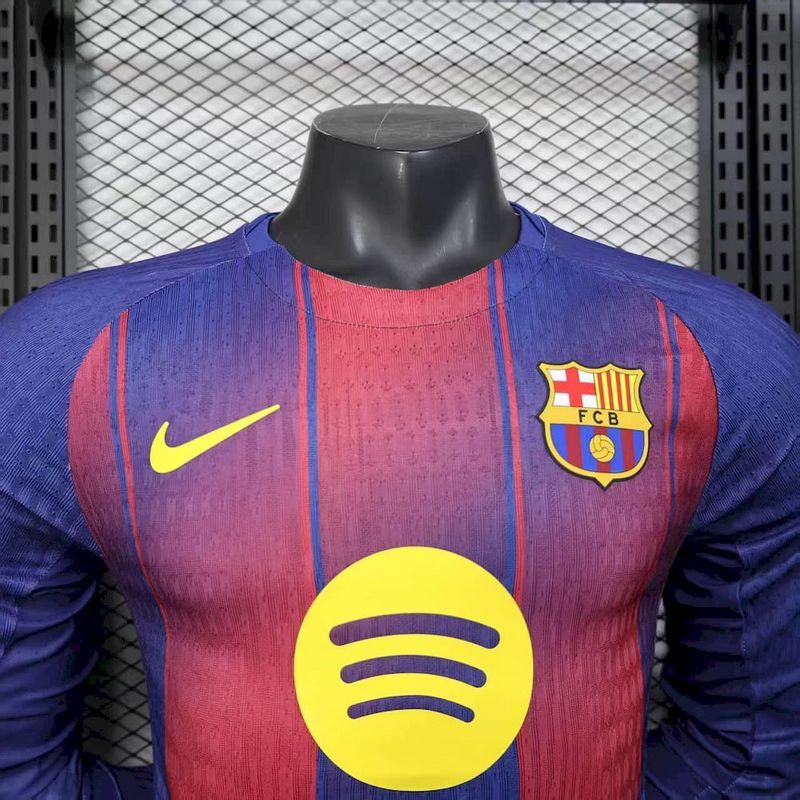 2025/26 Barcelona Home Player Jersey - Long Sleeve