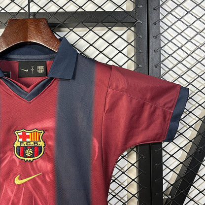 2000/01 Kids Travis Scott x FC Barcelona Retro Kit Home Skeleton