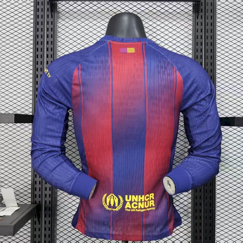 2025/26 Barcelona Home Player Jersey - Long Sleeve