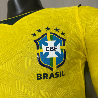 Brazil 2026 Home Player Version Long-Sleeve Jersey [Slim Fit]