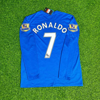 #RONALDO7 Manchester United 2008 Blue EPL Patch Retro Long Sleeve