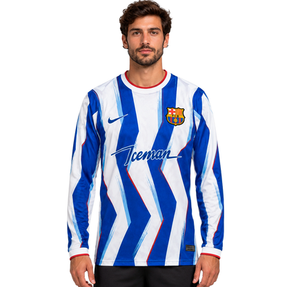 Barcelona - Blue & White Zigzag Special Edition 25/26 Long Sleeve Jersey