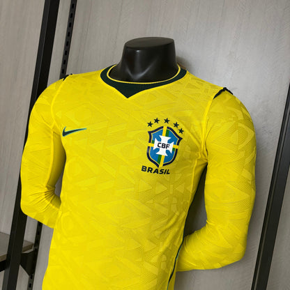 Brazil 2026 Home Player Version Long-Sleeve Jersey [Slim Fit]
