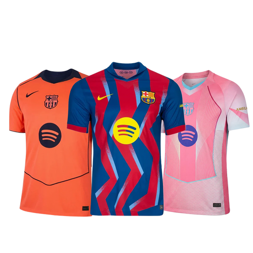 Combo Barcelona 3 Jerseys 25/26 for €94 - Free Shipping Worldwide