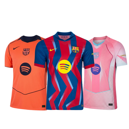 Combo Barcelona 3 Jerseys 25/26 for €94 - Free Shipping Worldwide