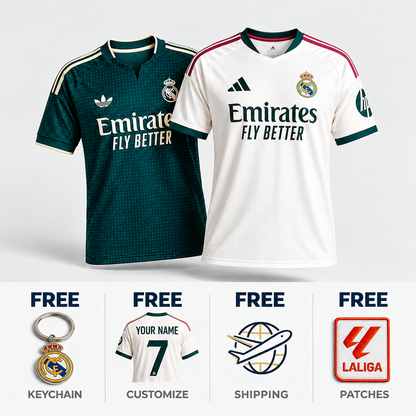 COMBO Jersey Real Madrid Home, Away + KEYCHAIN FREE