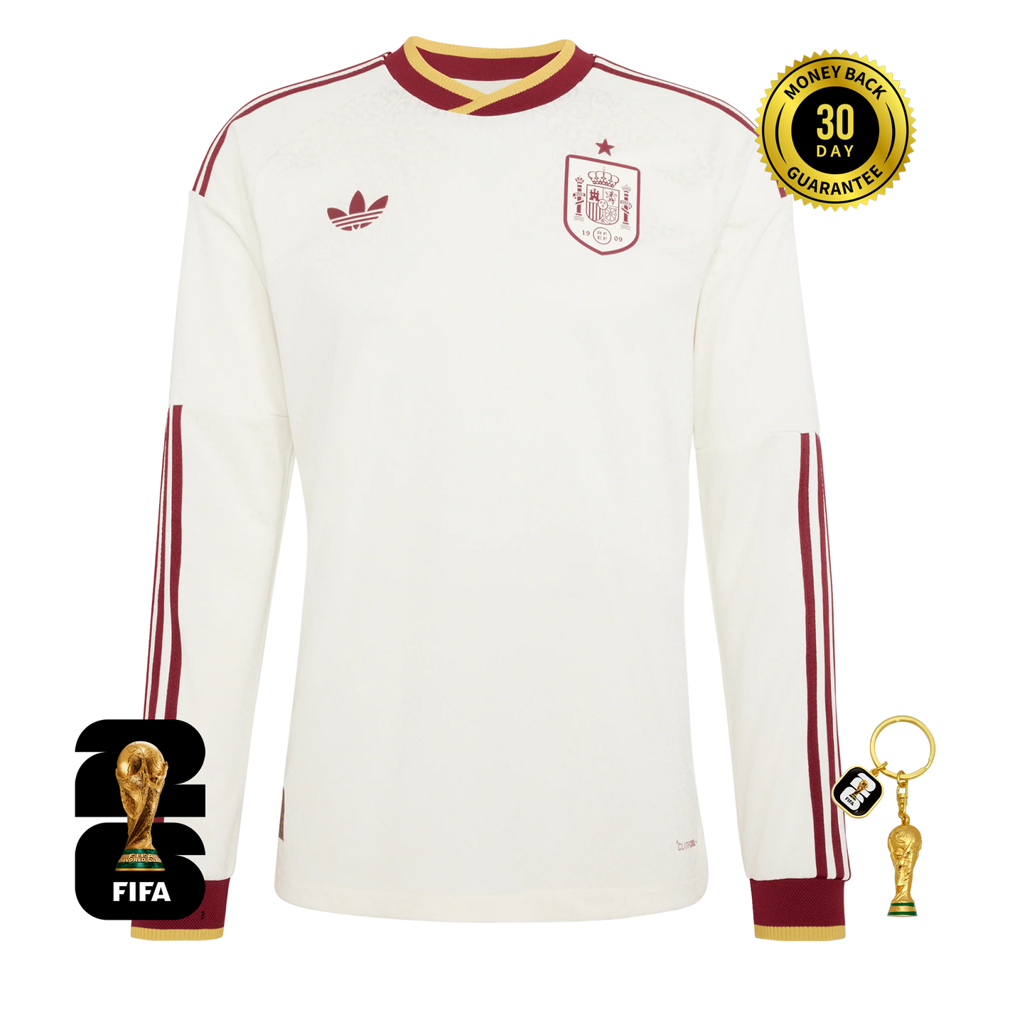 Jersey Away Spain Long Sleeve World Cup 2026 + Keychain FREE