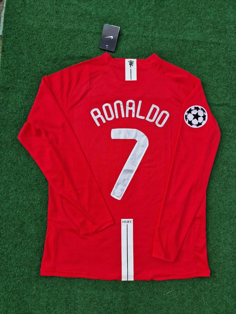 Manchester United 2008 Champions Leage Final Moscow Retro Long Sleeve Jersey