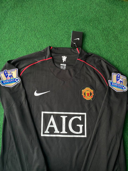 Ronaldo #7 Manchester United Retro Away Jersey 2007/08 - Long Sleeve