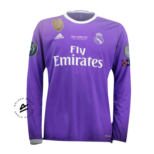 Jersey Real Madrid Retro - 2016/17 + Patch Champions League