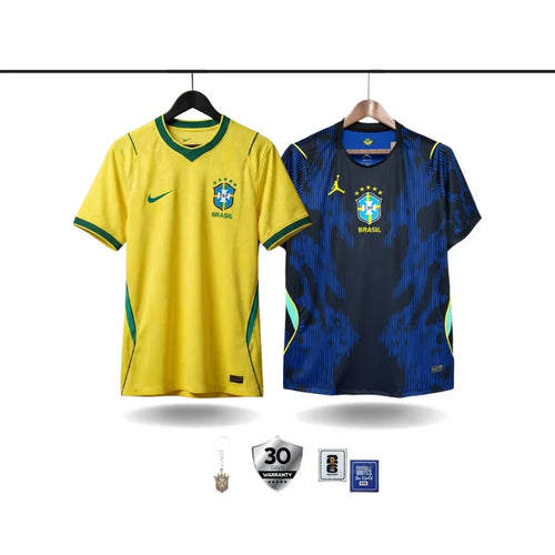 COMBO Brazil 2026 Home and Away Jerseys + Keychain Brazil